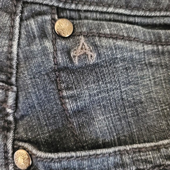 Aura Womens Bootcut Leg Rhinestones Jeans Size 8 S Dark Wash Western Denim - Picture 7 of 15